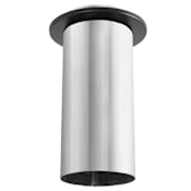 DuraVent 6" Inner Diameter - DuraBlack Stove Pipe - Single Wall - 14" Slip Connector with Trim Stainless Steel