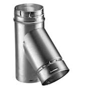 DuraVent 4" Inner Diameter - Type B Round Gas Vent Pipe - Double Wall - 6" x 4" x 4" - 45 Degree Branch Aluminum
