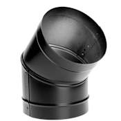 DuraVent 7" Inner Diameter - DuraBlack Stove Pipe - Single Wall - 45 Degree Elbow Black