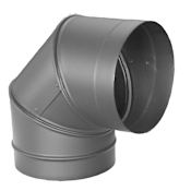 DuraVent 7" Inner Diameter - DuraBlack Stove Pipe - Single Wall - 90 Degree Elbow Black