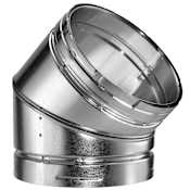 DuraVent 7" Inner Diameter - Type B Round Gas Vent Pipe - Double Wall - 45" Degree Elbow Aluminum