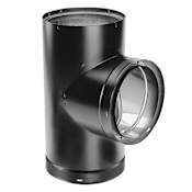 DuraVent 8" Inner Diameter - DVL Stove Pipe - Double Wall - Tee with Clean-Out Cap Black