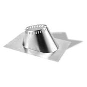 DuraVent 8" DuraTech Class A Chimney Pipe - Double Wall - Large Base Adjustable Roof Flashing for 0/12 - 6/12 Pitch Stainless Steel