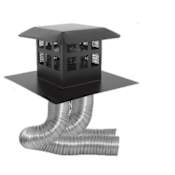 DuraVent 4" Inner Diameter - DirectVent Pro Direct Vent Pipe - Double Wall - Co-Linear Masonry Chimney Conversion Kit with Flex Pipe and Prairie Cap Galvanized