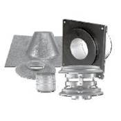 DuraVent 4" Inner Diameter - PelletVent Pro Type L Chimney Pipe - Double Wall - Vertical Flat Ceiling Kit Black and Stainless Steel