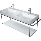 Duravit DuraSquare 49-3/4" Rectangular Brass Console Bathroom Sink with Single Faucet Hole Matte Black