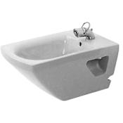 Duravit Caro Wall Mounted Rectangular Horizontal Spray Bidet with Single Faucet Hole Drilling White / WonderGliss