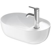 Duravit Luv 16-1/2" Oval Ceramic Vessel Bathroom Sink with Single Faucet Hole White