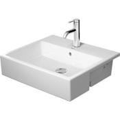 Duravit Vero 21-5/8" Rectangular Ceramic Semi-Recessed Bathroom Sink with Overflow and Single Faucet Hole White
