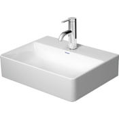 Duravit DuraSquare 17-3/4" Rectangular Ceramic Vessel Bathroom Sink with Single Faucet Hole White
