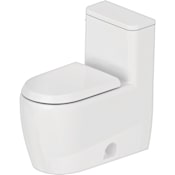 Duravit Qatego 1.28 GPF One Piece Elongated Toilet with Left Hand Lever White