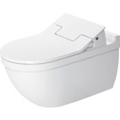 Duravit Starck 3 0.8/1.6 GPF Dual Flush Wall Mounted One Piece Elongated Toilet with Wall Hand Lever - Less Seat White