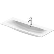 Duravit Viu 100-1/2" Modern Rectangular Wall Mounted Ceramic Bathroom Sink with Single Faucet Hole White