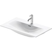 Duravit Viu 100-1/2" Rectangular Modern Ceramic Wall Mounted Bathroom Sink with Single Faucet Hole White