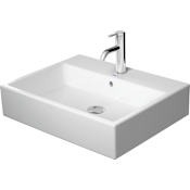 Duravit Vero 23-5/8" Rectangular Ceramic Vessel Bathroom Sink with Overflow and Single Faucet Hole White