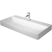 Duravit DuraSquare 39-3/8" Rectangular Ceramic Wall Mounted Bathroom Sink with Single Faucet Hole White