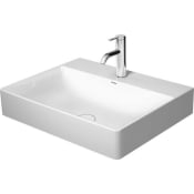 Duravit DuraSquare 24" Ceramic Vanity Top with 3 Faucet Holes White / Glazed Underside