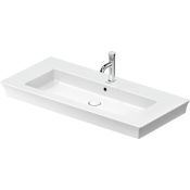 Duravit White Tulip 41-1/2" Rectangular Ceramic Wall Mounted Bathroom Sink with Overflow and Single Faucet Hole White