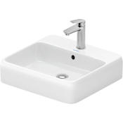 Duravit Qatego 18-1/8" Rectangular Ceramic Vessel Bathroom Sink with Overflow and Single Faucet Hole White