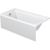 Duravit Architec 60" Three Wall Alcove Acrylic Soaking Tub with Left Drain and Overflow White