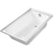 Duravit D-Code 60" Drop In Acrylic Soaking Tub with Right Drain and Overflow White