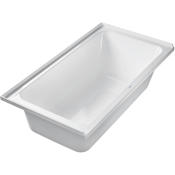 Duravit D-Code 60" Drop In Acrylic Soaking Tub with Left Drain and Overflow White