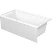 Duravit Architec 66" Three Wall Alcove Acrylic Soaking Tub with Right Drain and Overflow White