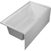 Duravit Architec 60" Alcove Acrylic Soaking Tub with Left Drain and Overflow White