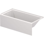 Duravit Vero 60" Three Wall Alcove Acrylic Soaking Tub with Left Drain, Drain Assembly, and Overflow White