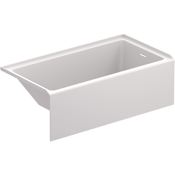 Duravit Vero 60" Three Wall Alcove Acrylic Soaking Tub with Right Drain, Drain Assembly, and Overflow White