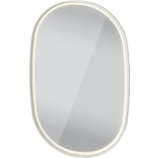 Duravit Aurena 39-3/8"W x 3-1/8"H Oval Flat Framed Wall Mounted Bathroom Mirror with LED Lighting Matte White