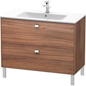 Duravit Brioso 19" Single Wall Mounted Vanity Cabinet - Less Vanity Top Chrome / Natural Walnut