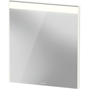 Duravit Brioso 24-3/8"W x 27-1/2"H Rectangular Flat Framed Wall Mounted Bathroom Mirror with LED Lighting High Gloss White