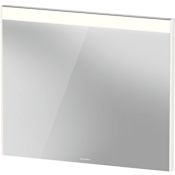 Duravit Brioso 32-1/4"W x 27-1/2"H Rectangular Flat Framed Wall Mounted Bathroom Mirror with LED Lighting High Gloss White