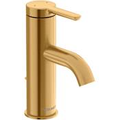 Duravit C.1 1.2 GPM Single Hole Bathroom Faucet with Pop-Up Drain Assembly Brushed Gold