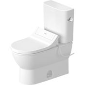 Duravit Darling New 1.28 GPF Two Piece Elongated Toilet with Right Hand Lever - Bidet Seat Included HygieneGlaze White