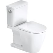 Duravit D-Neo 1.28 GPF Two Piece Elongated Toilet with Left Hand Lever White