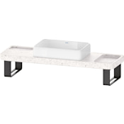 Duravit Qatego 55-1/8" Rectangular Ceramic Console Bathroom Sink with Overflow and White