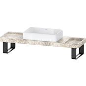 Duravit Qatego 55-1/8" Rectangular Ceramic Console Bathroom Sink with Overflow and White