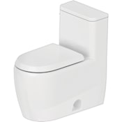 Duravit Qatego 1.28 GPF One Piece Elongated Toilet with Left Hand Lever - Seat Included White