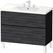 Duravit D-Neo 40" Wall Mounted Single Basin Vanity Set with Cabinet Black Oak