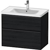 Duravit D-Neo 32" Wall Mounted Single Basin Vanity Set with Cabinet Black Oak