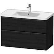 Duravit D-Neo 40" Wall Mounted Single Basin Vanity Set with Cabinet Black Oak