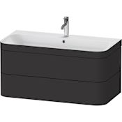Duravit Happy D.2 40" Wall Mounted Single Basin Vanity Set with Cabinet and Ceramic Vanity Top Super Matte Graphite