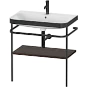 Duravit Happy D.2 19-1/4" Rectangular Ceramic Console Bathroom Sink with Single Faucet Hole Black Matte