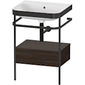 Duravit Happy D.2 22-5/8" Rectangular Ceramic Console Bathroom Sink with Overflow and Brushed Walnut