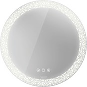 Duravit Happy D.2 27-1/2" Diameter Circular Flat Frameless Wall Mounted Bathroom Mirror with LED Lighting White
