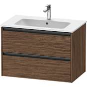 Duravit Ketho.2 32" Single Wall Mounted Vanity Cabinet - Less Vanity Top Dark Walnut