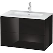 Duravit L-Cube 32" Single Wall Mounted Vanity Cabinet - Less Vanity Top Black High Gloss