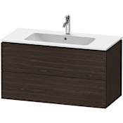 Duravit L-Cube 40" Single Wall Mounted Vanity Cabinet - Less Vanity Top Brushed Walnut